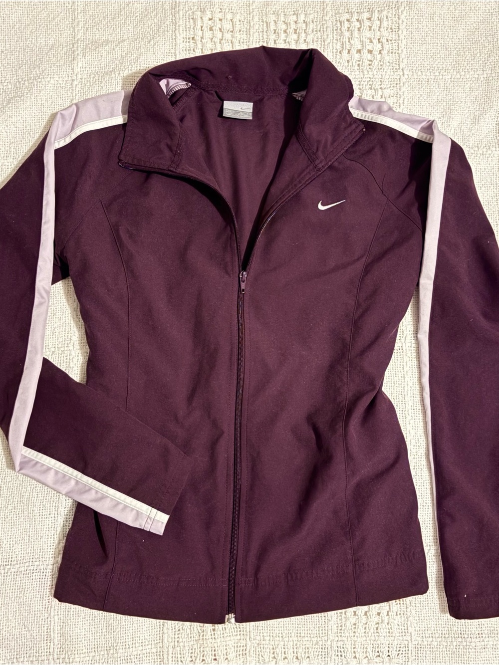 VINTAGE Nike Women's Plum Zip Training Jacket with Lavender Trim